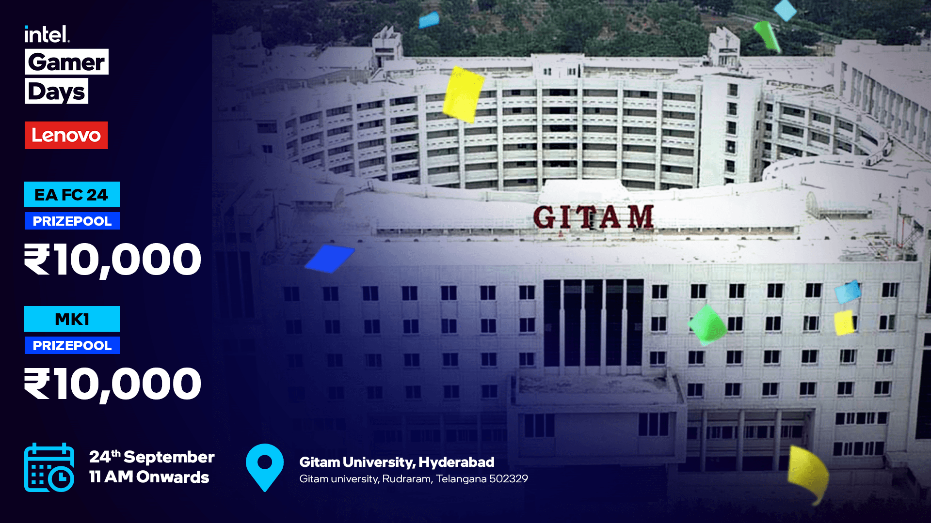 Intel Gamer Days - Lenovo, Gitam University,Hyderabad banner