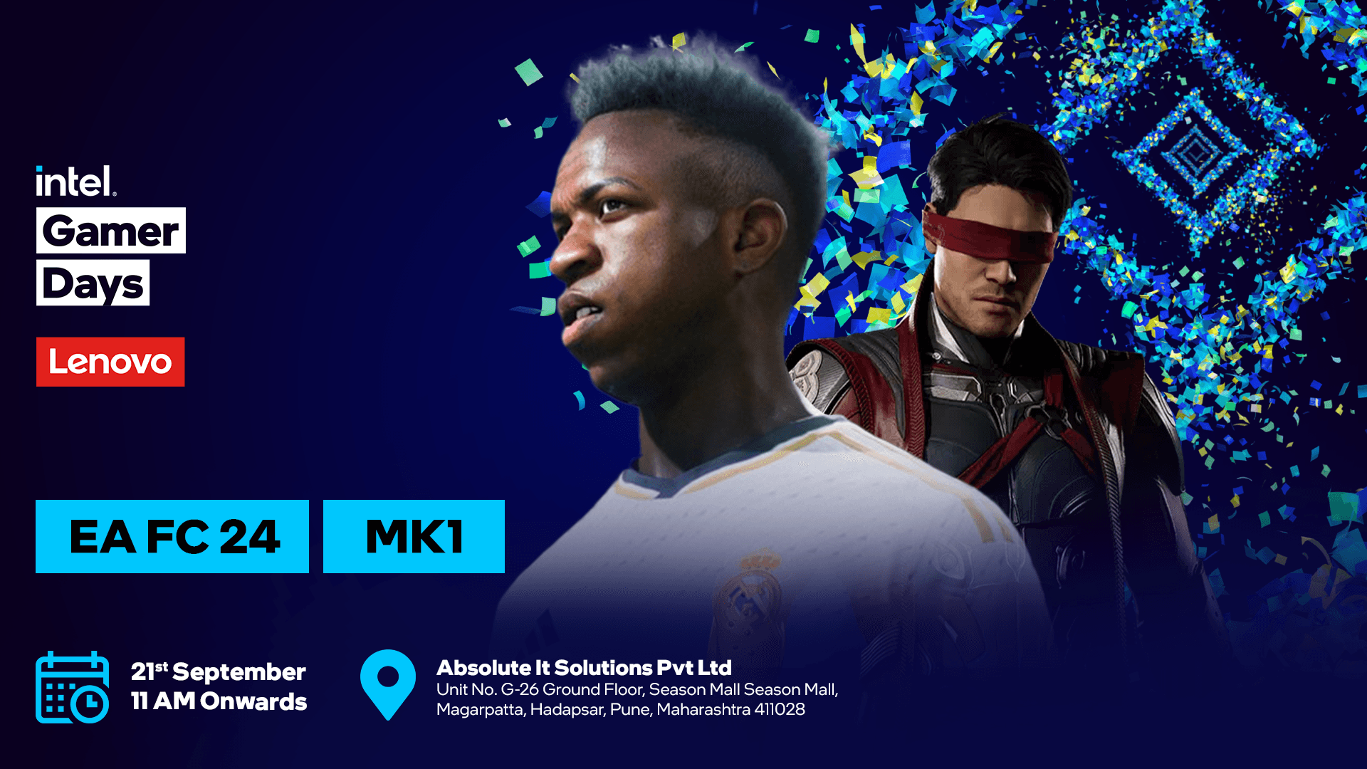 Intel Gamer Days - Lenovo Pune (Absolute It Solutions) banner