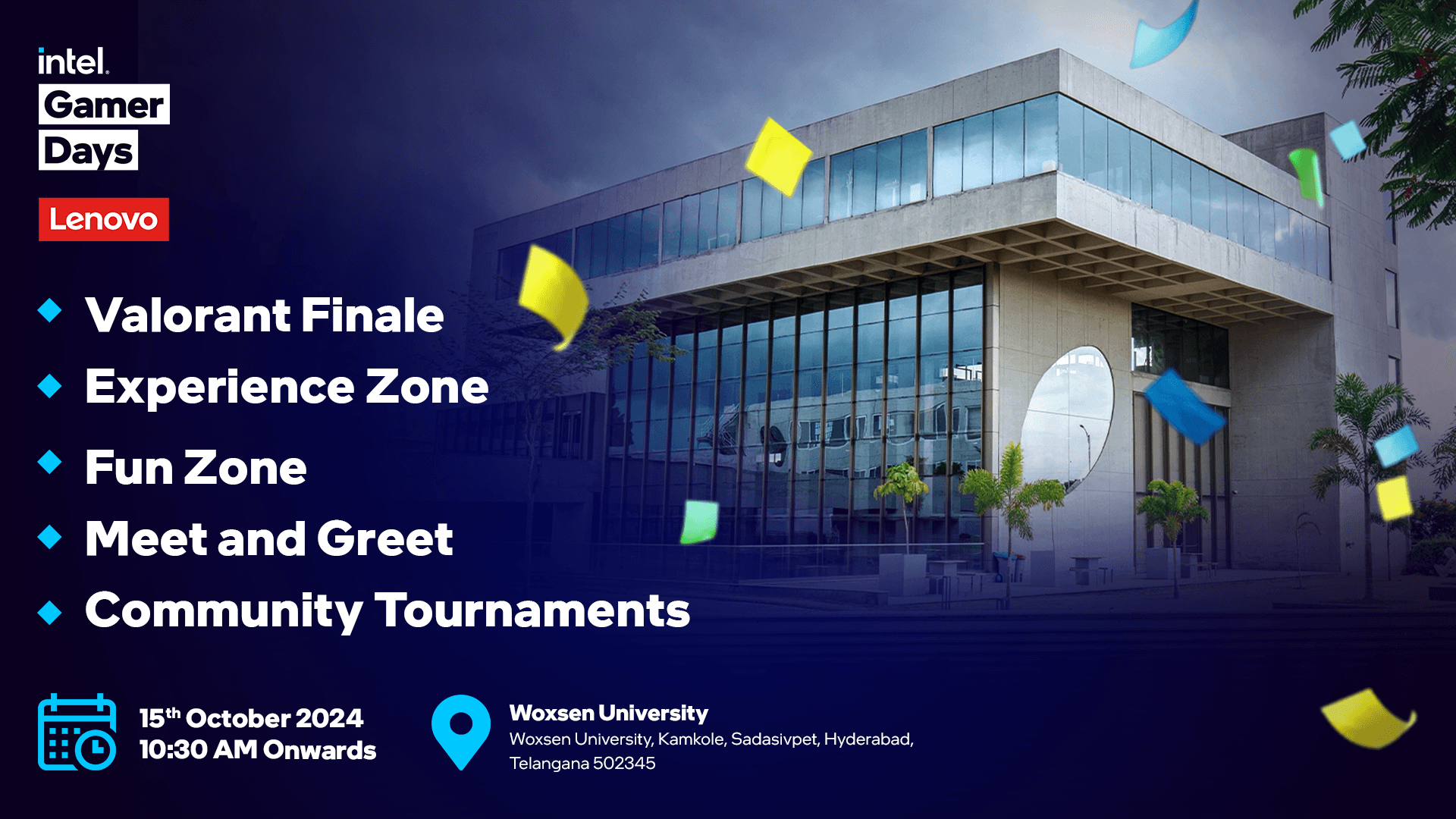 Intel Gamer Days - Lenovo Woxsen University, Hyderabad banner