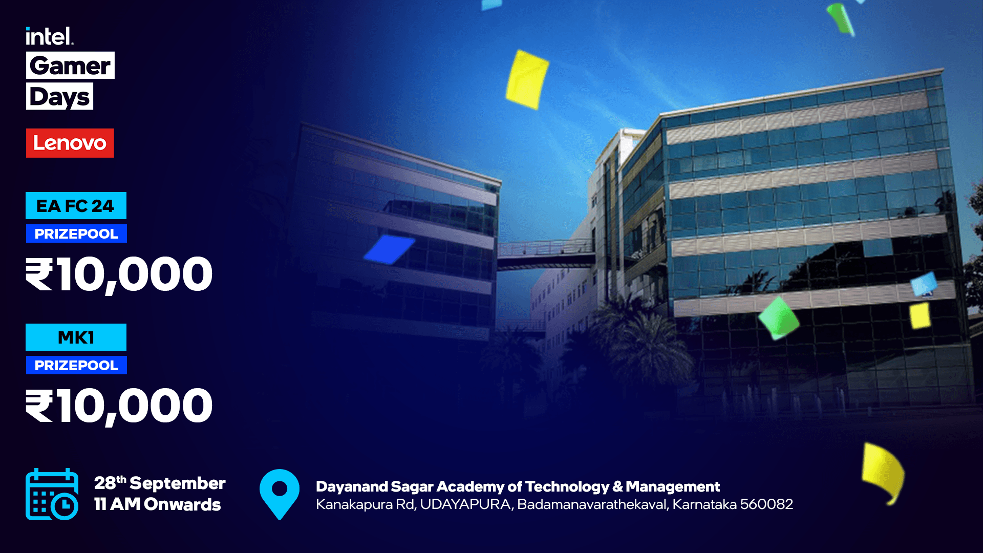 Intel Gamer Days - Lenovo - Dayanand Sagar Academy of Technology  banner